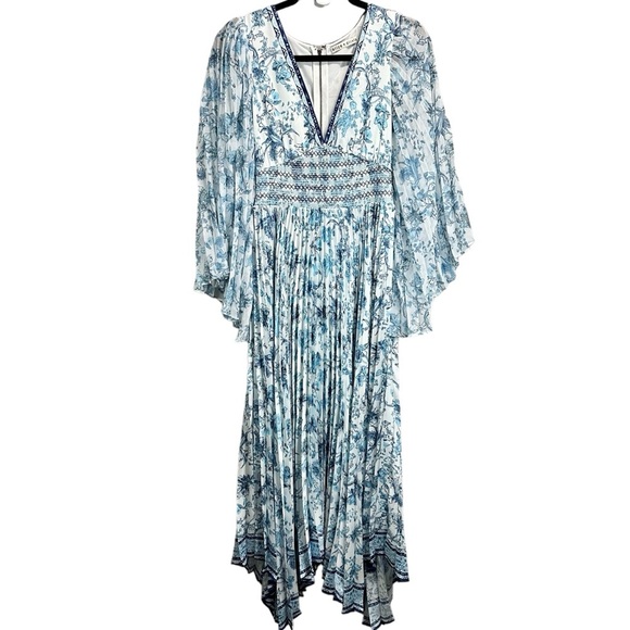 Alice and Olivia SION SUNBURST PLEATED MAXI DRESS New Season - Picture 6 of 10